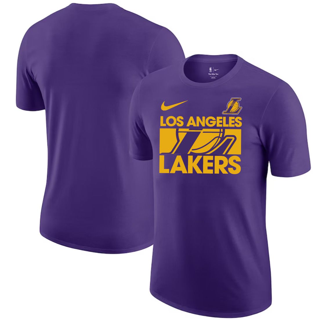 Men 2025 NBA Los Angeles Lakers Purple Nike T shirts style 1->nba t-shirts->Sports Accessory